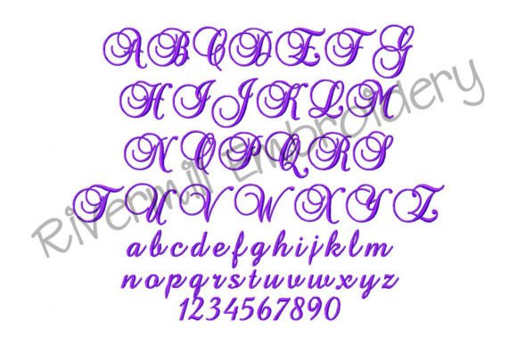1 1/2 Brock Script Embroidery Font Guide