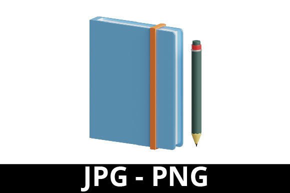 3D Rendered Notebook with Pencil Perfect