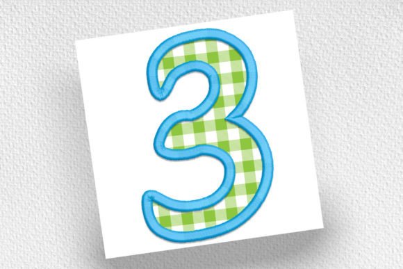 Applique Number 3: Custom Embroidery Design