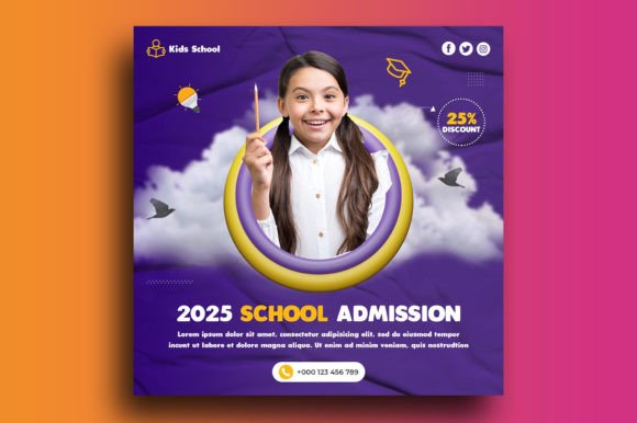 Evaluating the Kids School Education Admission Social Media Template for Digital Marketing