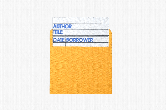 Library Checkout Pocket: A Nostalgic Embroidery Design for Modern Creativity