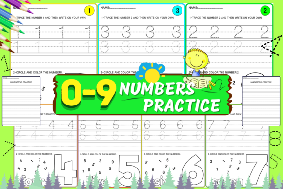 Master Numbers 0-9: Tracing Worksheets for Kids