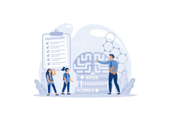 Psychology Class the Student Studies: A Visual Guide to Educational Illustrations