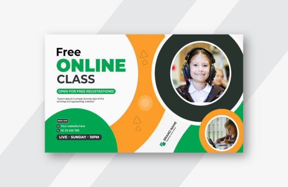 School Education Thumbnail Banner Design