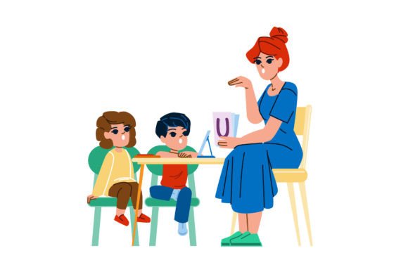 Therapy Kid Teacher Vector: Visualizing Care